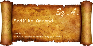 Szőke Armand névjegykártya