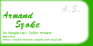 armand szoke business card